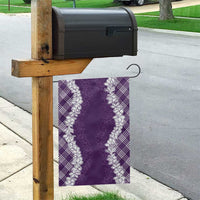 Hawaii Aloha Plumeria Lei Violet Palaka Garden Flag - Polynesian Pride