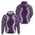 Hawaii Aloha Plumeria Lei Violet Palaka Hoodie - Polynesian Pride
