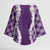 Hawaii Aloha Plumeria Lei Violet Palaka Kimono Sleeve Blouse - Polynesian Pride