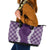 Hawaii Aloha Plumeria Lei Violet Palaka Leather Tote Bag - Polynesian Pride