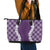 Hawaii Aloha Plumeria Lei Violet Palaka Leather Tote Bag - Polynesian Pride