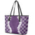 Hawaii Aloha Plumeria Lei Violet Palaka Leather Tote Bag - Polynesian Pride
