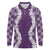 Hawaii Aloha Plumeria Lei Violet Palaka Long Sleeve Polo Shirt - Polynesian Pride