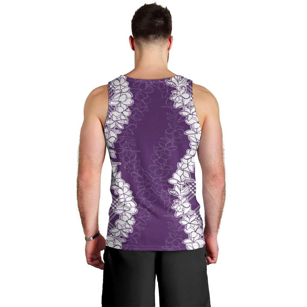 Hawaii Aloha Plumeria Lei Violet Palaka Men Tank Top LT7 - Polynesian Pride