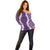 Hawaii Aloha Plumeria Lei Violet Palaka Off Shoulder Sweater - Polynesian Pride
