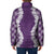 Hawaii Aloha Plumeria Lei Violet Palaka Padded Jacket - Polynesian Pride