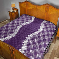 Hawaii Aloha Plumeria Lei Violet Palaka Quilt - Polynesian Pride