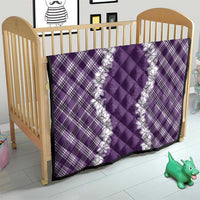 Hawaii Aloha Plumeria Lei Violet Palaka Quilt - Polynesian Pride