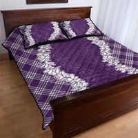 Hawaii Aloha Plumeria Lei Violet Palaka Quilt Bed Set - Polynesian Pride