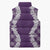 Hawaii Aloha Plumeria Lei Violet Palaka Sleeveless Puffer Jacket - Polynesian Pride