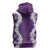 Hawaii Aloha Plumeria Lei Violet Palaka Sleeveless Zip Hoodie - Polynesian Pride