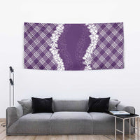 Hawaii Aloha Plumeria Lei Violet Palaka Tapestry - Polynesian Pride