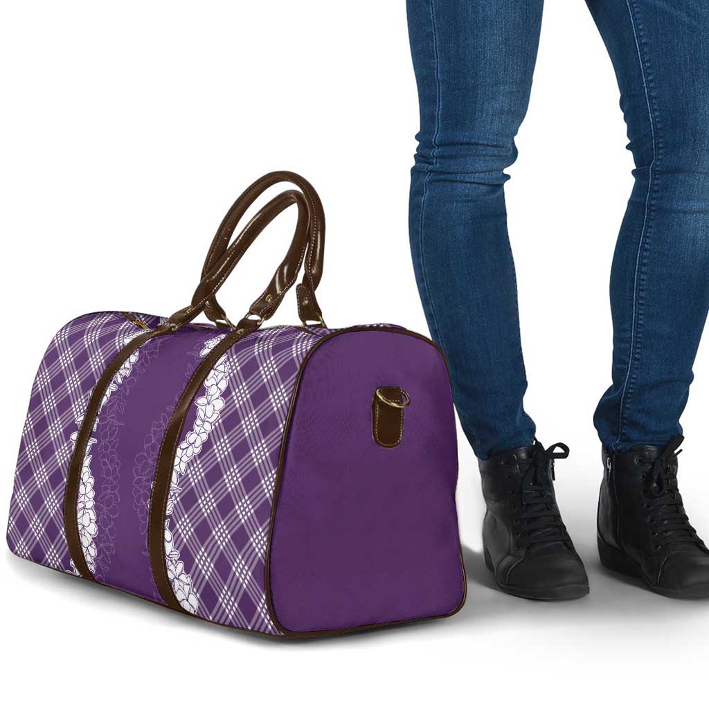 Hawaii Aloha Plumeria Lei Violet Palaka Travel Bag - Polynesian Pride