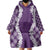 Hawaii Aloha Plumeria Lei Violet Palaka Wearable Blanket Hoodie - Polynesian Pride