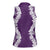 Hawaii Aloha Plumeria Lei Violet Palaka Women Sleeveless Polo Shirt - Polynesian Pride