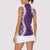 Hawaii Aloha Plumeria Lei Violet Palaka Women Sleeveless Polo Shirt - Polynesian Pride