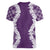 Hawaii Aloha Plumeria Lei Violet Palaka Women V-Neck T-Shirt - Polynesian Pride