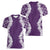 Hawaii Aloha Plumeria Lei Violet Palaka Women V-Neck T-Shirt - Polynesian Pride