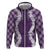 Hawaii Aloha Plumeria Lei Violet Palaka Zip Hoodie - Polynesian Pride