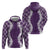 Hawaii Aloha Plumeria Lei Violet Palaka Zip Hoodie - Polynesian Pride