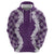 Hawaii Aloha Plumeria Lei Violet Palaka Zip Hoodie - Polynesian Pride
