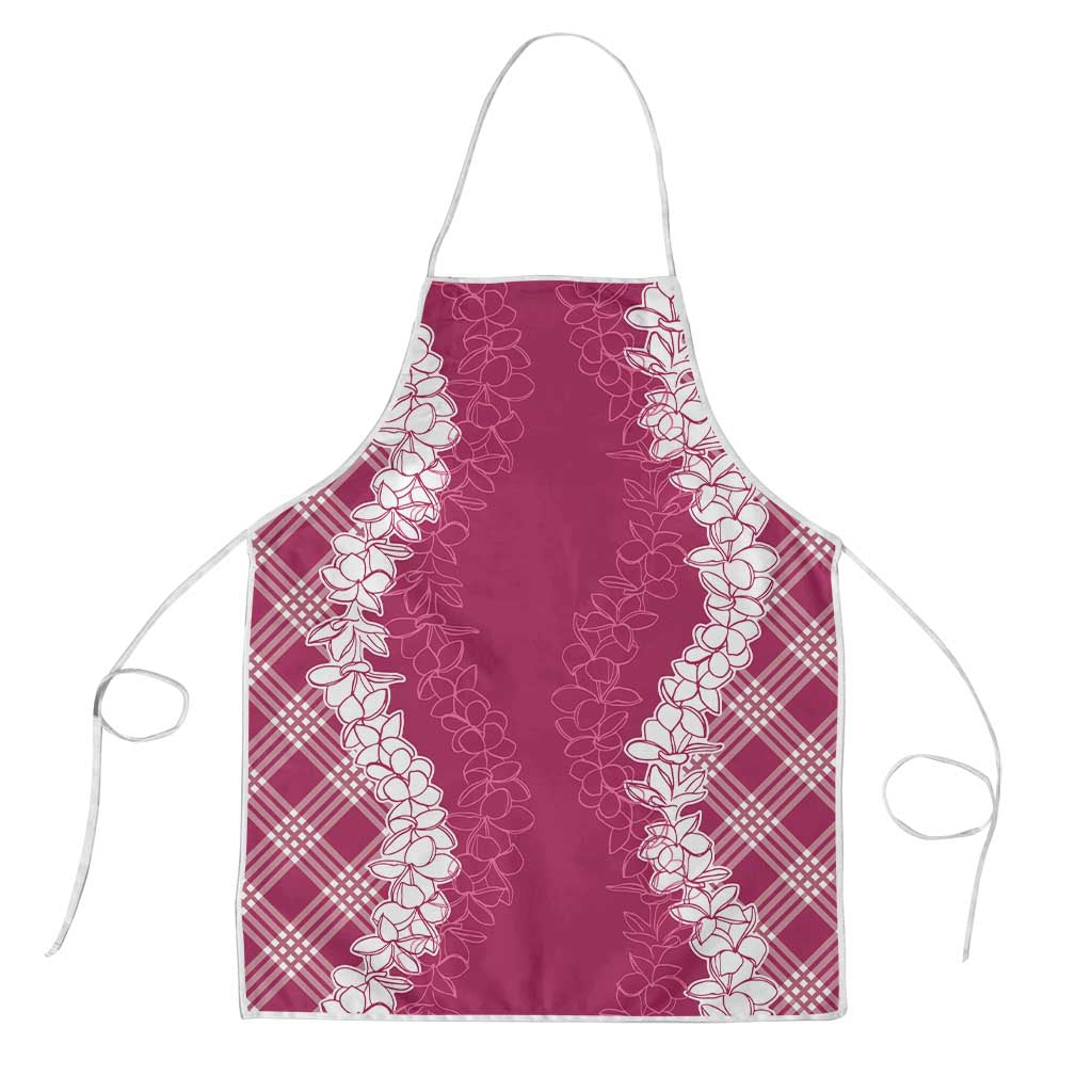 Hawaii Aloha Plumeria Lei Fuschia Palaka Apron - Polynesian Pride