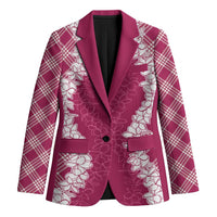 Hawaii Aloha Plumeria Lei Fuschia Palaka Blazer - Polynesian Pride