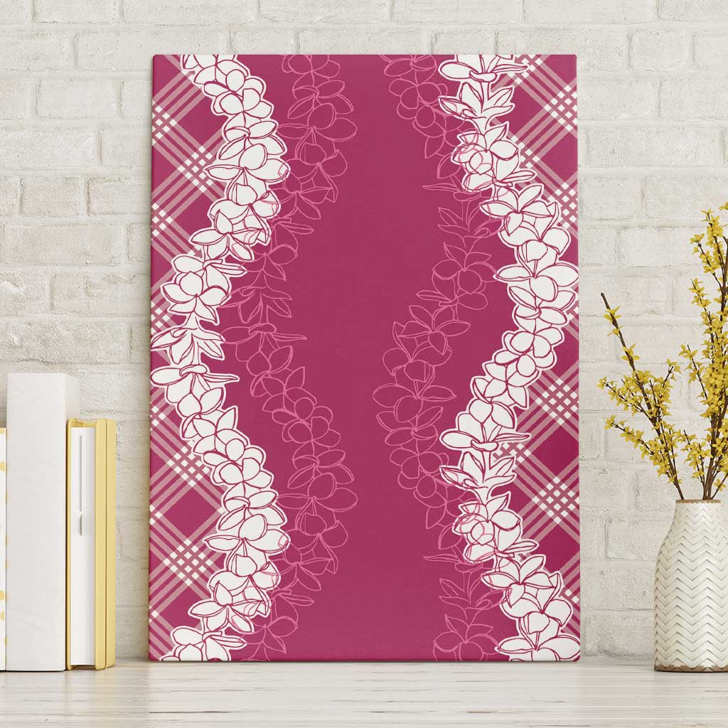 Hawaii Aloha Plumeria Lei Fuschia Palaka Canvas Wall Art - Polynesian Pride