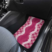 Hawaii Aloha Plumeria Lei Fuschia Palaka Car Mats - Polynesian Pride