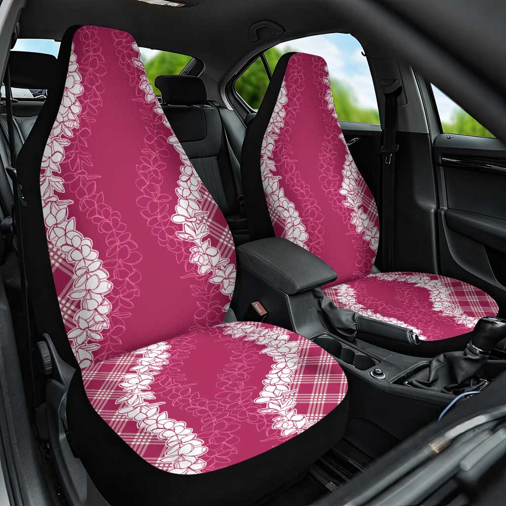 Hawaii Aloha Plumeria Lei Fuschia Palaka Car Seat Cover - Polynesian Pride