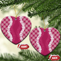 Hawaii Aloha Plumeria Lei Fuschia Palaka Ceramic Ornament - Polynesian Pride