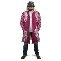 Hawaii Aloha Plumeria Lei Fuschia Palaka Cloak - Polynesian Pride