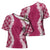 Hawaii Aloha Plumeria Lei Fuschia Palaka Cross Shoulder Shirt - Polynesian Pride