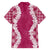 Hawaii Aloha Plumeria Lei Fuschia Palaka Family Matching Long Sleeve Bodycon Dress and Hawaiian Shirt - Polynesian Pride