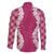 Hawaii Aloha Plumeria Lei Fuschia Palaka Family Matching Long Sleeve Bodycon Dress and Hawaiian Shirt - Polynesian Pride