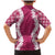 Hawaii Aloha Plumeria Lei Fuschia Palaka Family Matching Mermaid Dress and Hawaiian Shirt - Polynesian Pride