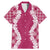 Hawaii Aloha Plumeria Lei Fuschia Palaka Family Matching Mermaid Dress and Hawaiian Shirt - Polynesian Pride