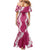 Hawaii Aloha Plumeria Lei Fuschia Palaka Family Matching Mermaid Dress and Hawaiian Shirt - Polynesian Pride