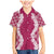 Hawaii Aloha Plumeria Lei Fuschia Palaka Family Matching Mermaid Dress and Hawaiian Shirt - Polynesian Pride