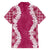 Hawaii Aloha Plumeria Lei Fuschia Palaka Family Matching Short Sleeve Bodycon Dress and Hawaiian Shirt - Polynesian Pride