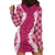 Hawaii Aloha Plumeria Lei Fuschia Palaka Hoodie Dress - Polynesian Pride
