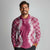 Hawaii Aloha Plumeria Lei Fuschia Palaka Long Sleeve Polo Shirt - Polynesian Pride