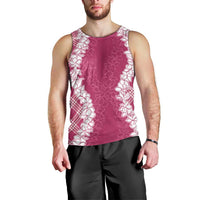 Hawaii Aloha Plumeria Lei Fuschia Palaka Men Tank Top LT7 - Polynesian Pride
