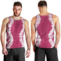 Hawaii Aloha Plumeria Lei Fuschia Palaka Men Tank Top LT7 - Polynesian Pride