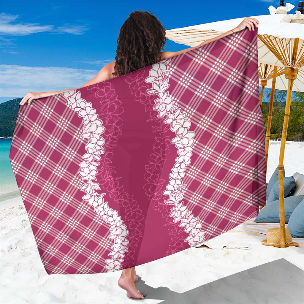 Hawaii Aloha Plumeria Lei Fuschia Palaka Sarong - Polynesian Pride