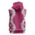 Hawaii Aloha Plumeria Lei Fuschia Palaka Sleeveless Zip Hoodie - Polynesian Pride