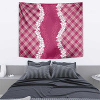 Hawaii Aloha Plumeria Lei Fuschia Palaka Tapestry - Polynesian Pride