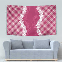 Hawaii Aloha Plumeria Lei Fuschia Palaka Tapestry - Polynesian Pride
