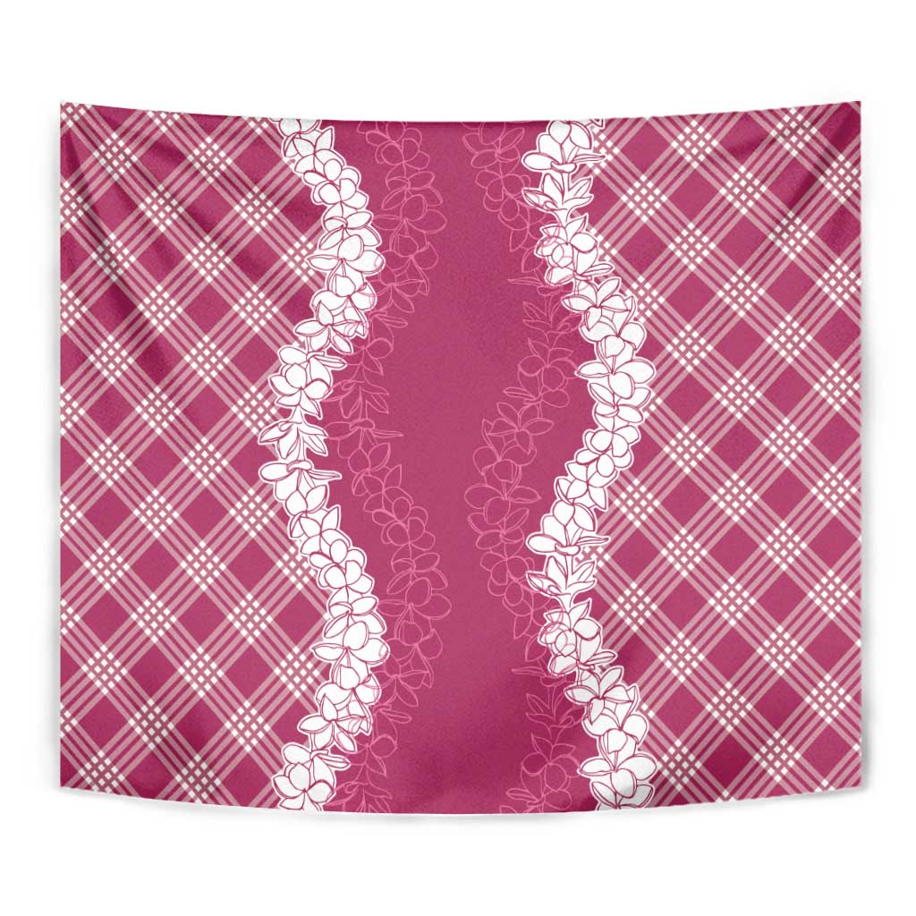 Hawaii Aloha Plumeria Lei Fuschia Palaka Tapestry - Polynesian Pride