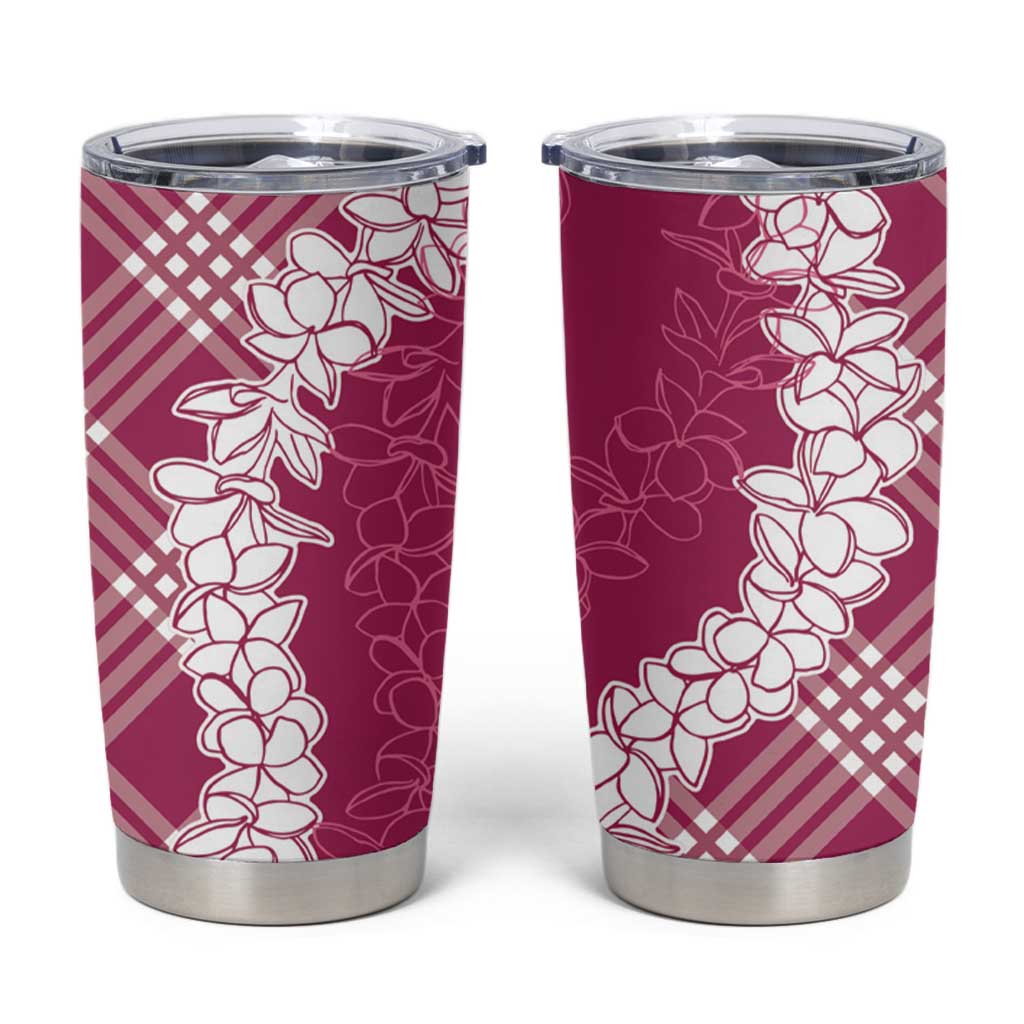 Hawaii Aloha Plumeria Lei Fuschia Palaka Tumbler Cup - Polynesian Pride